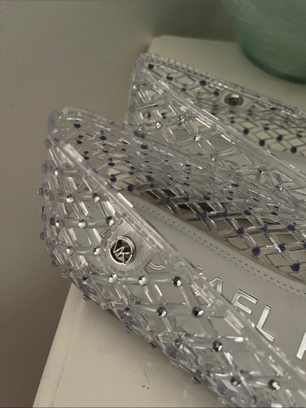 Michael Kors Clear Jelly Flats with Silver Stud Detail - Picture 7 of 10
